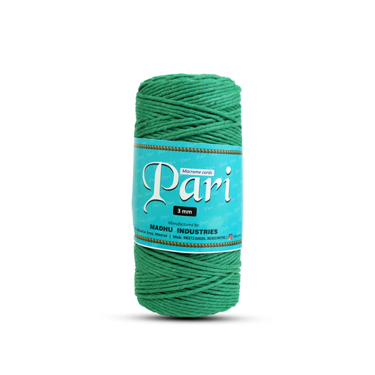 3mm Single Strand | Green | 200 - 250 Metres | 1kg Spool | Cotton | No 11