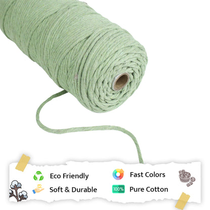 3mm Single Strand | Olive Green | 200 - 250 Metres | 1kg Spool | Cotton | No 14