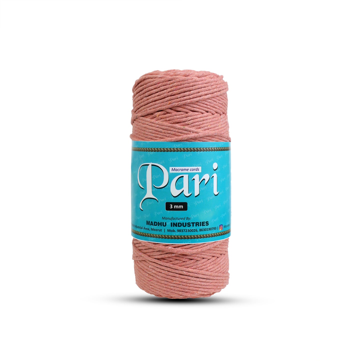 3mm Single Strand | Peach | 200 - 250 Metres | 1kg Spool | Cotton | No 17