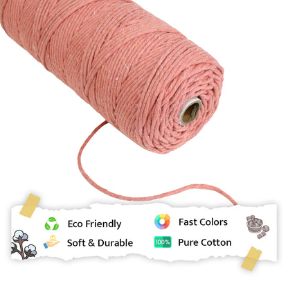 3mm Single Strand | Peach | 200 - 250 Metres | 1kg Spool | Cotton | No 17