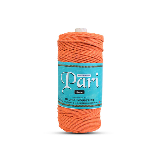 3mm Single Strand | Orange | 200 - 250 Metres | 1kg Spool | Cotton | No 19