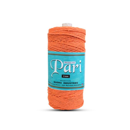 3mm Single Strand | Orange | 200 - 250 Metres | 1kg Spool | Cotton | No 19