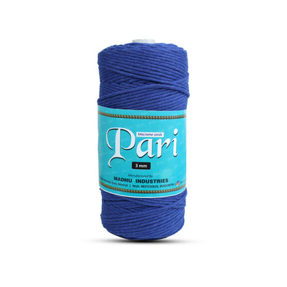 3mm Single Strand | Sapphire Blue | 200 - 250 Metres | 1kg Spool | Cotton | No 20