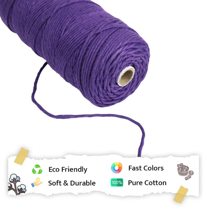 3mm Single Strand | Violet | 200 - 250 Metres | 1kg Spool | Cotton | No 21