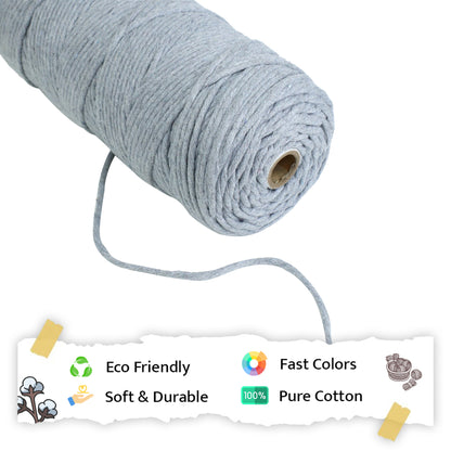 3mm Single Strand | Steel Grey | 200 - 250 Metres | 1kg Spool | Cotton | No 24