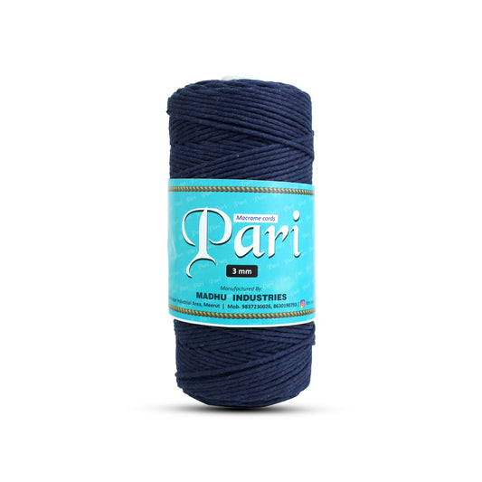 3mm Single Strand | Dark Blue | 200 - 250 Metres | 1kg Spool | Cotton | No 27