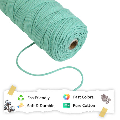 3mm Single Strand | Mint Green | 200 - 250 Metres | 1kg Spool | Cotton | No 35