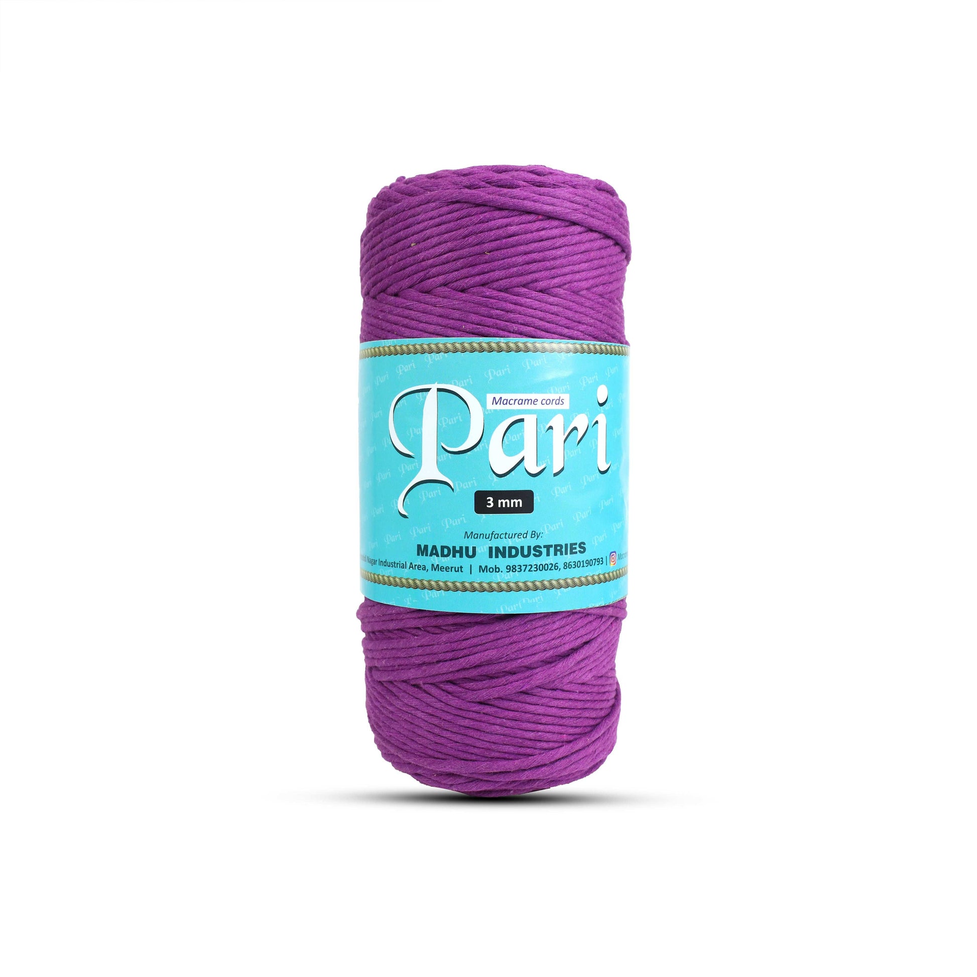 3mm Single Strand | Reddish Purple | 200 - 250 Metres | 1kg Spool | Cotton | No 36