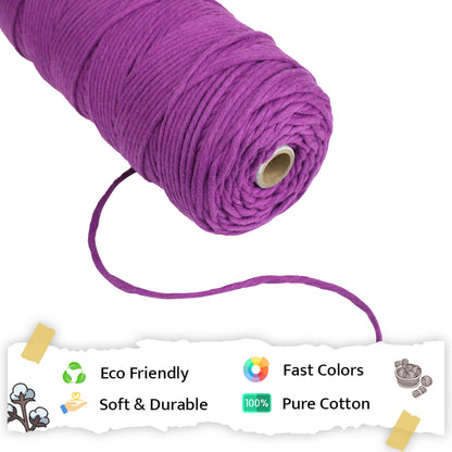 3mm Single Strand | Reddish Purple | 200 - 250 Metres | 1kg Spool | Cotton | No 36