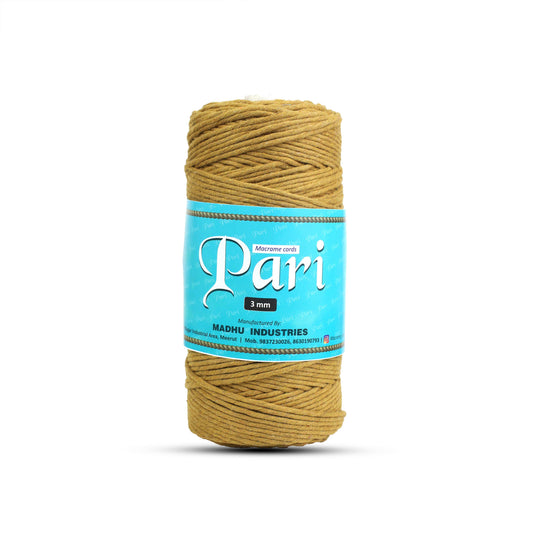 3mm Single Strand | Golden Mustard | 200 - 250 Metres | 1kg Spool | Cotton | No 37