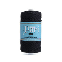 3mm Twisted (3Ply) | Black | 200 - 250 Metres | 1kg Spool | Cotton | No 01