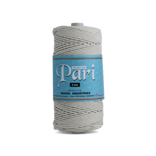 3mm Twisted (3Ply) | Off White | 200 - 250 Metres | 1kg Spool | Cotton | No 04