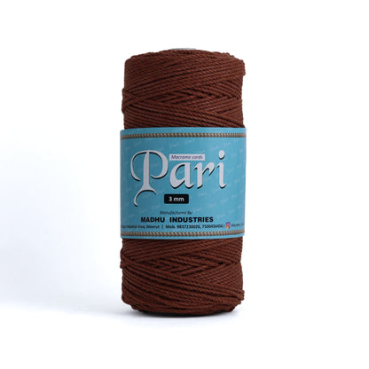 3mm Twisted (3Ply) | Chocolate | 200 - 250 Metres | 1kg Spool | Cotton | No 06