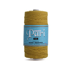 3mm Twisted (3Ply) | Mustard | 200 - 250 Metres | 1kg Spool | Cotton | No 07