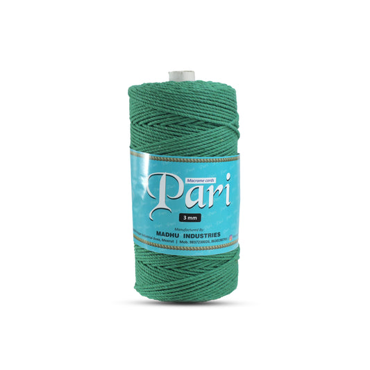 3mm Twisted (3Ply) | Green | 200 - 250 Metres | 1kg Spool | Cotton | No 11