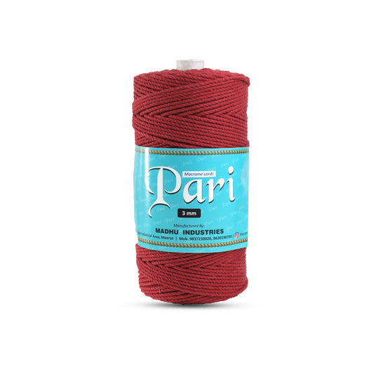 3mm Twisted (3Ply) | Red | 200 - 250 Metres | 1kg Spool | Cotton | No 15