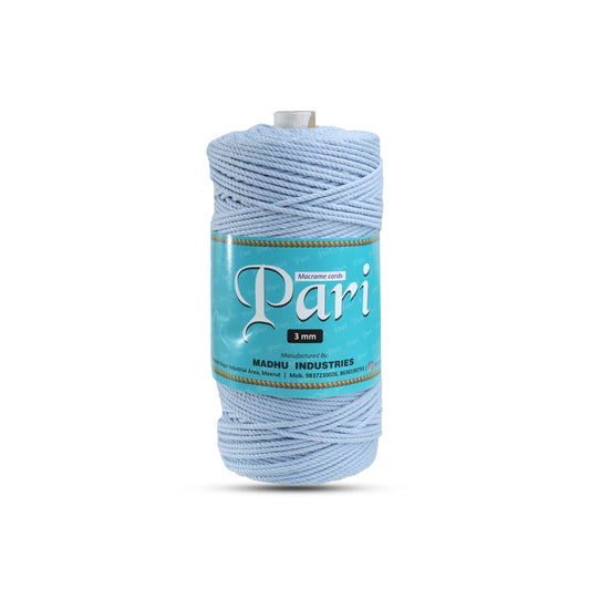 3mm Twisted (3Ply) | Ice Blue | 200 - 250 Metres | 1kg Spool | Cotton | No 32