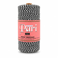 2mm Twisted Multicolor | Black+Off White | Approx 350-400 meters | 1Kg