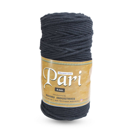 4mm Braided | Black | 140 Metres | 1Kg Spool | Cotton | No 01