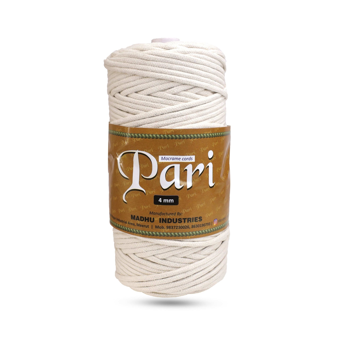 4mm Braided | Off White | 140 Meters | 1Kg Spool | Cotton | No 04