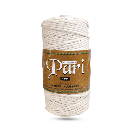 4mm Braided | Off White | 140 Meters | 1Kg Spool | Cotton | No 04