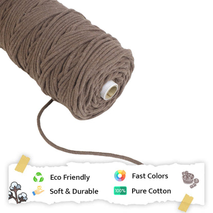 4mm Braided | Coffee Brown| 140 Meters | 1Kg Spool | Cotton | No 05