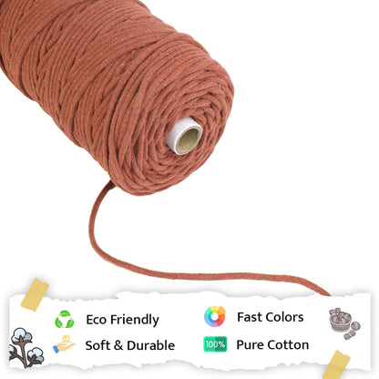 4mm Braided | Chocolate Brown | 140 Meters | 1Kg Spool | Cotton | No 06