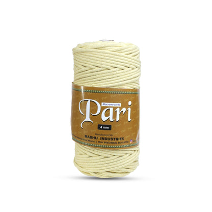 4mm Braided | Light Yellow | 140 Meters | 1Kg Spool | Cotton | No 09