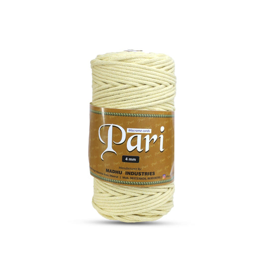 4mm Braided | Light Yellow | 140 Meters | 1Kg Spool | Cotton | No 09