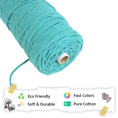 4mm Braided | Sea Green | 140 Meters | 1Kg Spool | Cotton | No 12