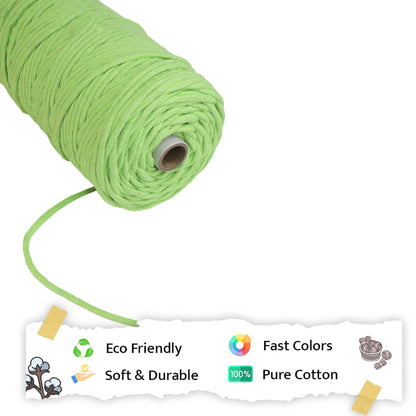 4mm Braided | Parrot Green | 140 Meters | 1Kg Spool | Cotton | No 13