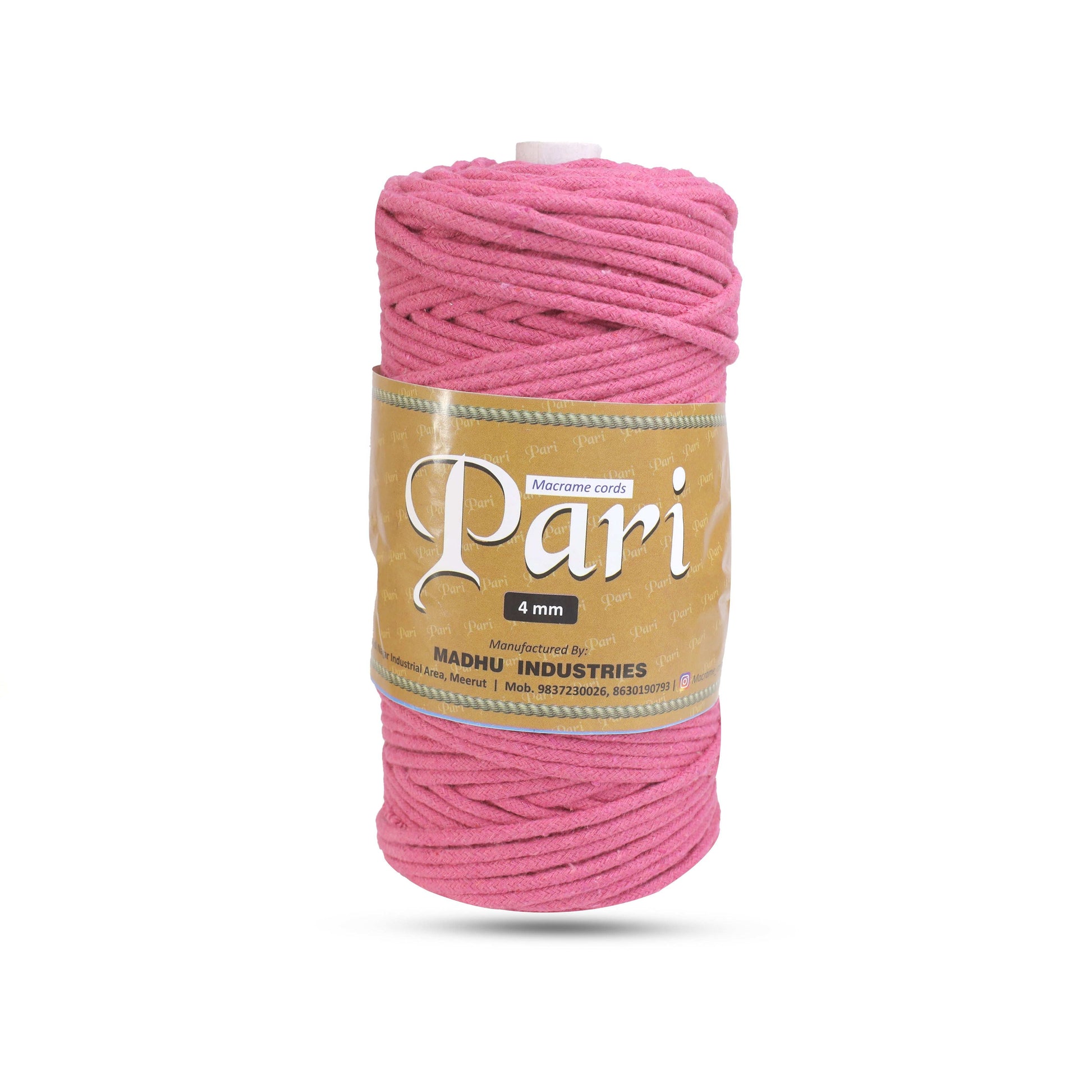 4mm Braided | Hot Pink | 140 Meters | 1Kg Spool | Cotton | No 16