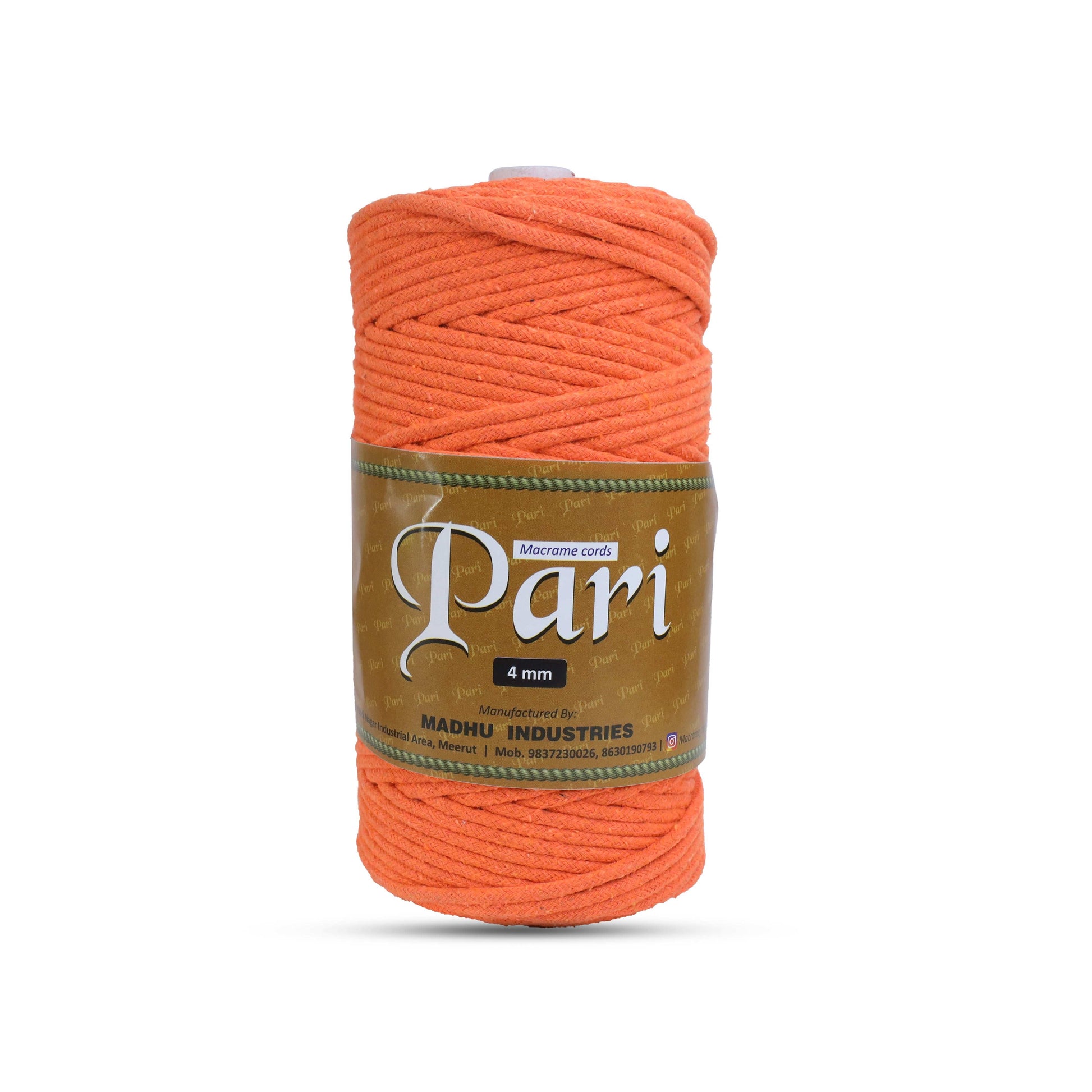4mm Braided | Orange | 140 Meters | 1Kg Spool | Cotton | No 19