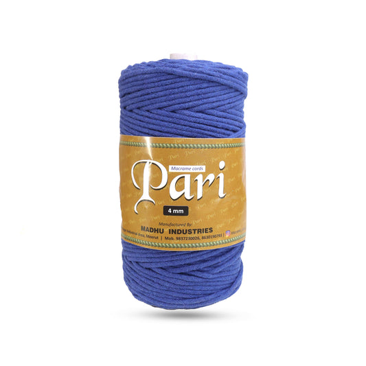 4mm Braided | Sapphire Blue | 140 Meters | 1Kg Spool | Cotton | No 20