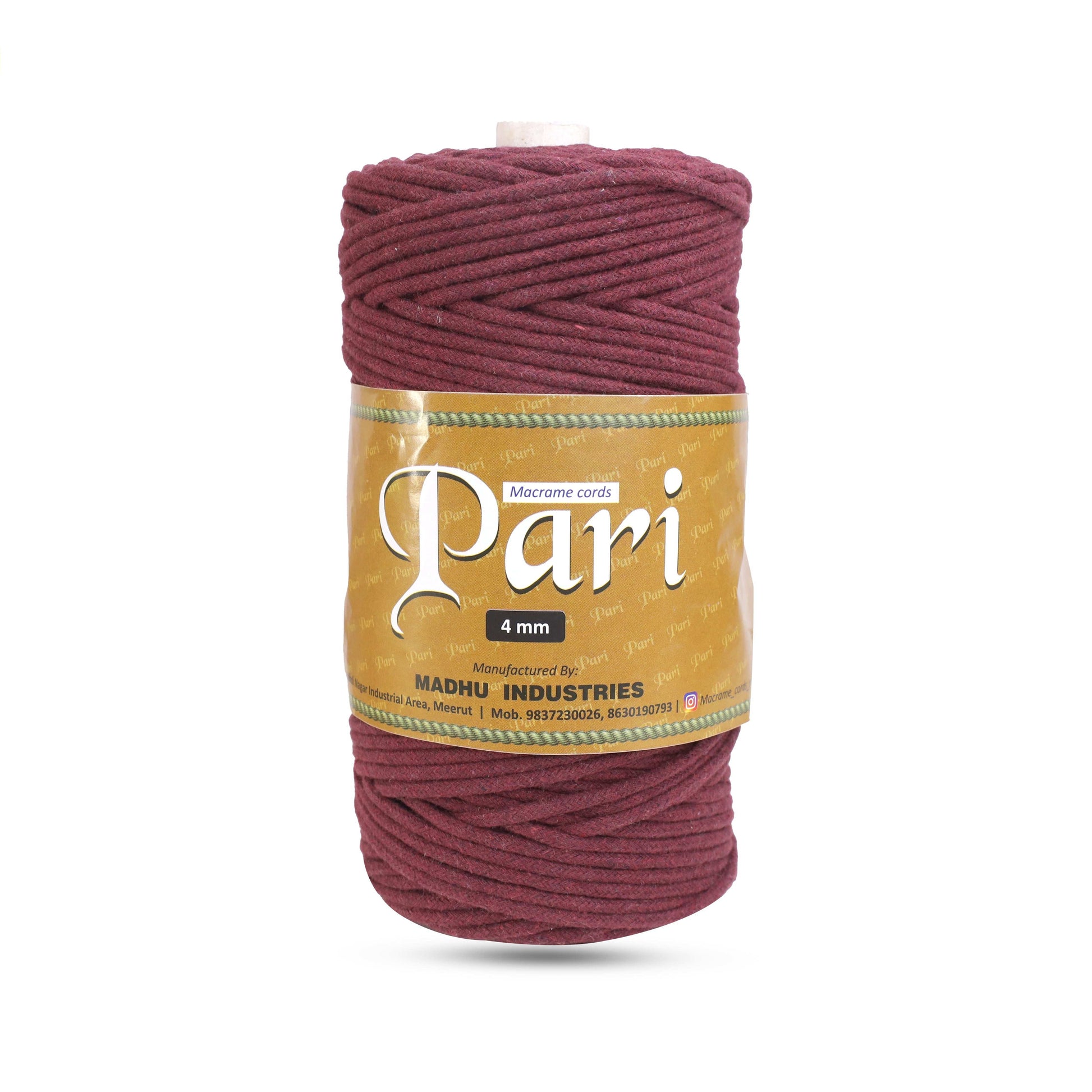 4mm Braided | wine/Maroon | 140 Meters | 1Kg Spool | Cotton | No 29