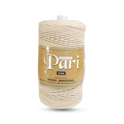 4mm Braided | Beige | 140 Meters | 1Kg Spool | Cotton | No 30
