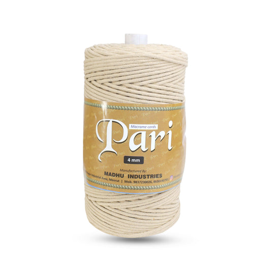 4mm Braided | Beige | 140 Meters | 1Kg Spool | Cotton | No 30
