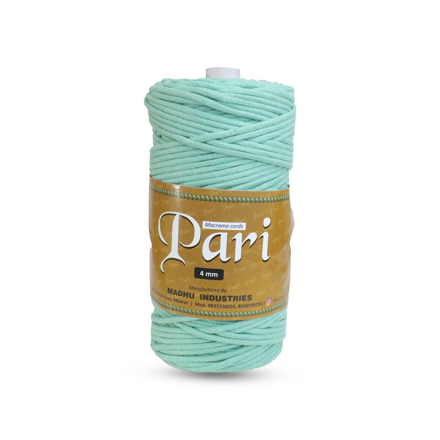 4mm Braided | Mint Green | 140 Meters | 1Kg Spool | Cotton | No 35
