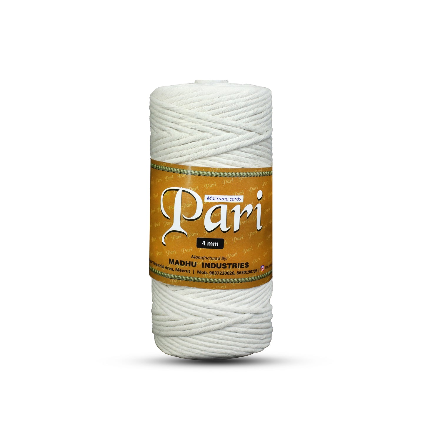 4mm Single Strand | Off White | 150 Metres | 1kg Spool | Cotton  |No 04