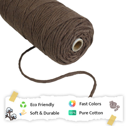 4mm Single Strand | Coffee Brown | 150 Metres | 1kg Spool | Cotton  |No 05