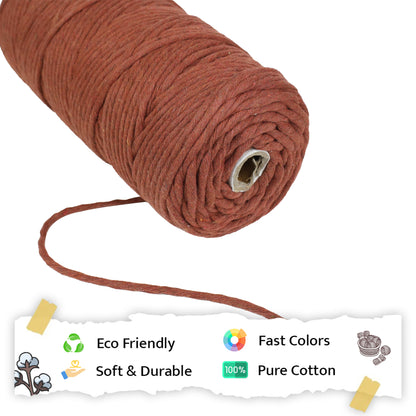 4mm Single Strand | Chocolate Brown | 150 Metres | 1kg Spool | Cotton  |No 06