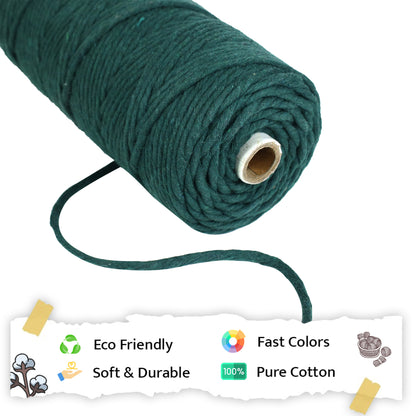 4mm Single Strand | Forrest Green | 150 Metres | 1kg Spool | Cotton  |No 10