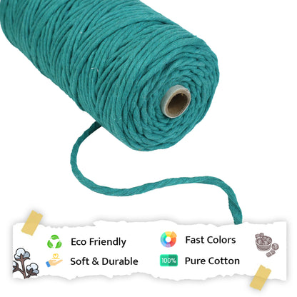 4mm Single Strand | Sea Green | 150 Metres | 1kg Spool | Cotton  |No 12