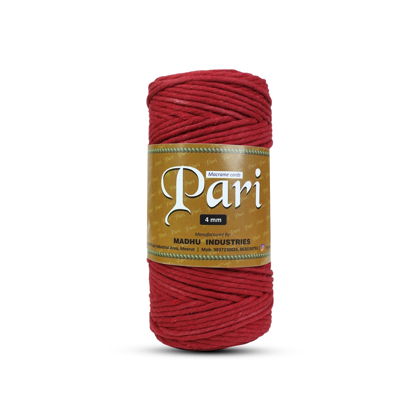 4mm Single Strand | Red | 150 Metres | 1kg Spool | Cotton  |No 15