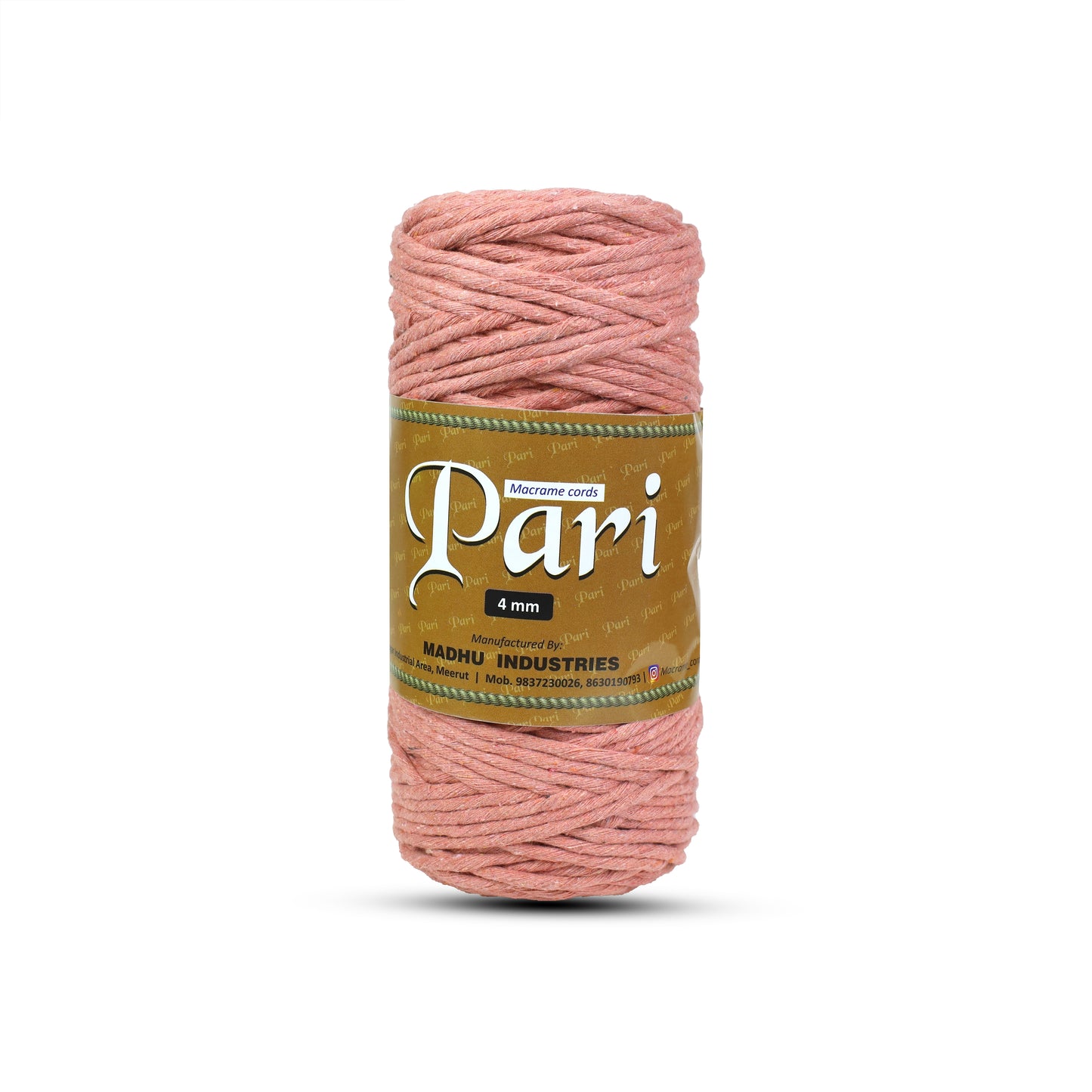 4mm Single Strand | Peach | 150 Metres | 1kg Spool | Cotton  |No 17