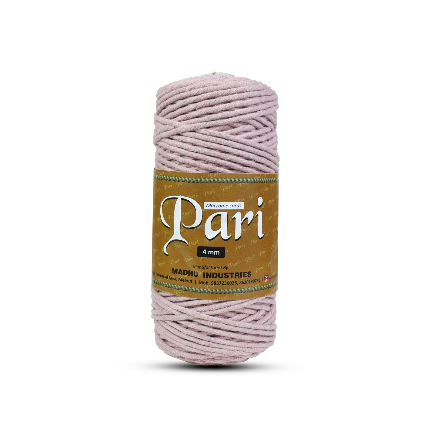 4mm Single Strand | Baby Pink | 150 Metres | 1kg Spool | Cotton  |No 18