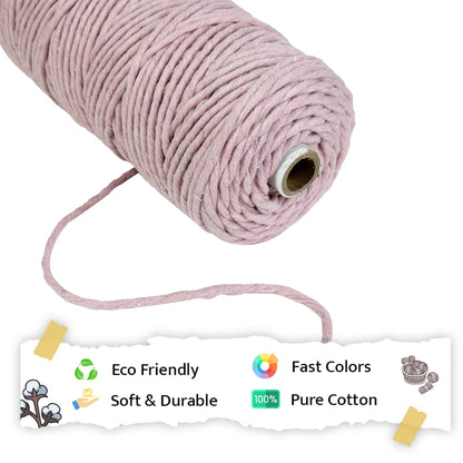 4mm Single Strand | Baby Pink | 150 Metres | 1kg Spool | Cotton  |No 18