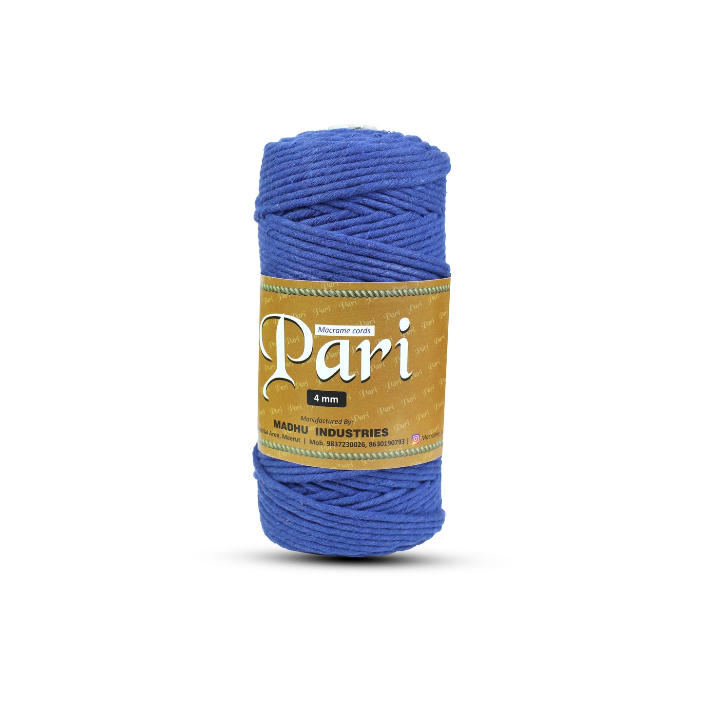 4mm Single Strand | Sapphire Blue | 150 Metres | 1kg Spool | Cotton  |No 20