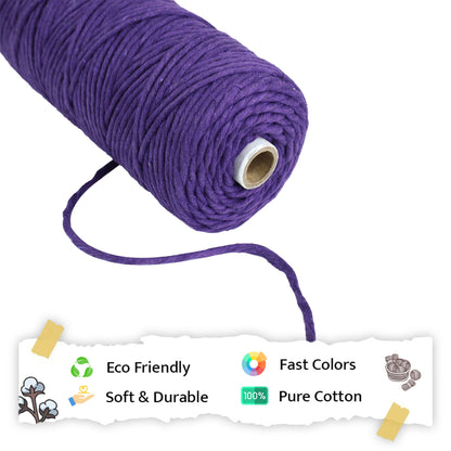 4mm Single Strand | Violet | 150 Metres | 1kg Spool | Cotton  |No 21
