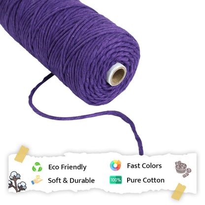 4mm Single Strand | Violet | 150 Metres | 1kg Spool | Cotton  |No 21